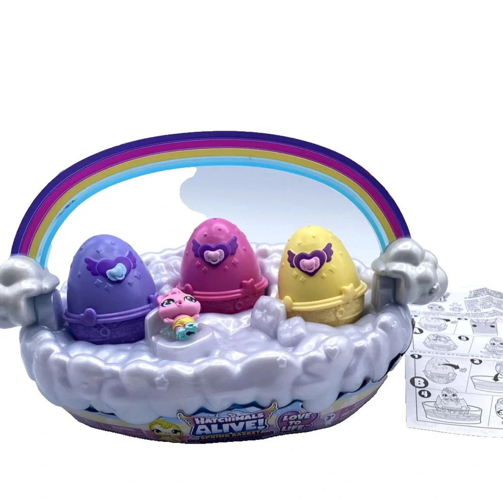 Hatchimals‎ Alive Spring Basket with 3 Self-Hatching Eggs Ages 3 And Up Fun Toy